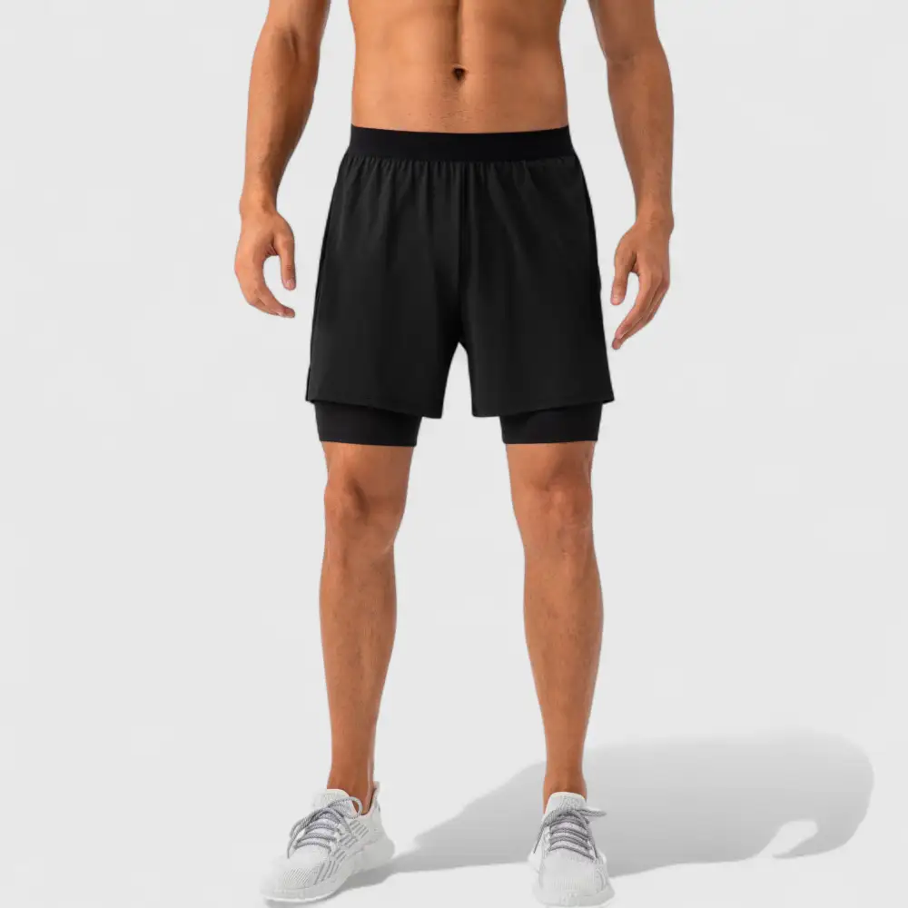 Elastic-Waist Compression Men's Athletic Shorts