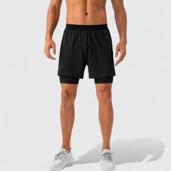 Elastic-Waist Compression Men's Athletic Shorts