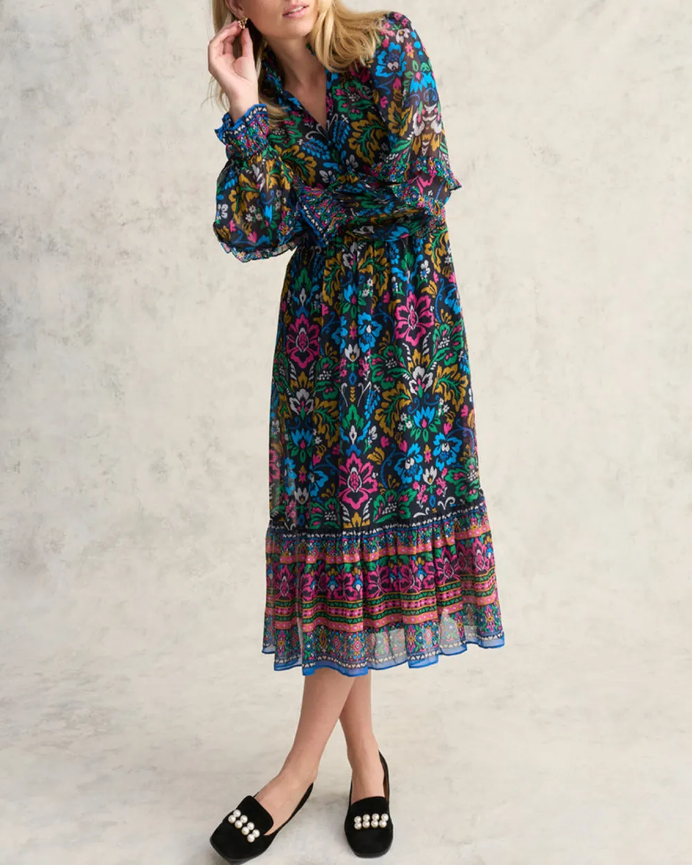 Printed Midi Dress