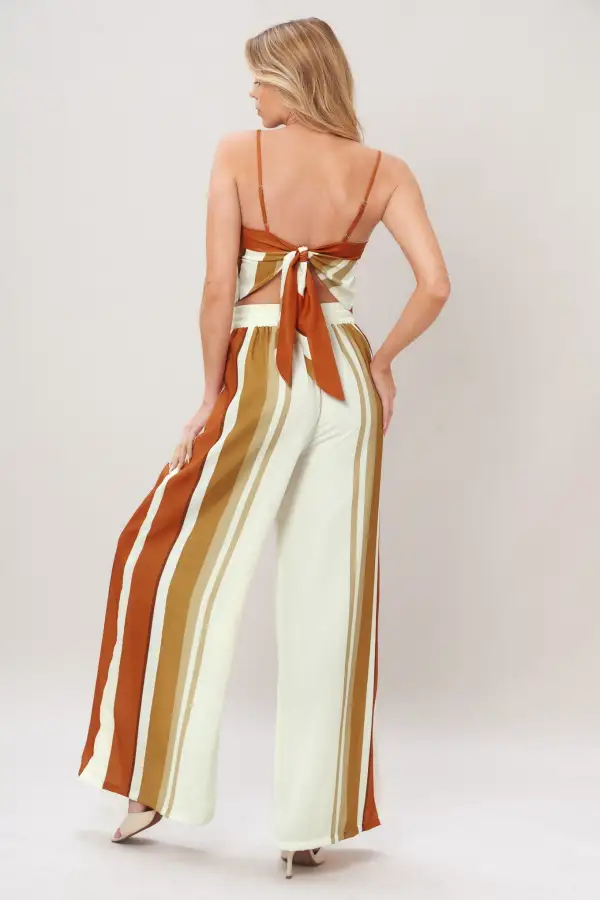 Artful Detail Sequin Wide Leg Elastic Waist Pants