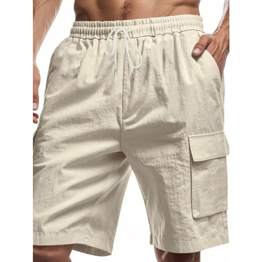 Men's Full Size Drawstring Shorts with Cargo Pockets Plus Size