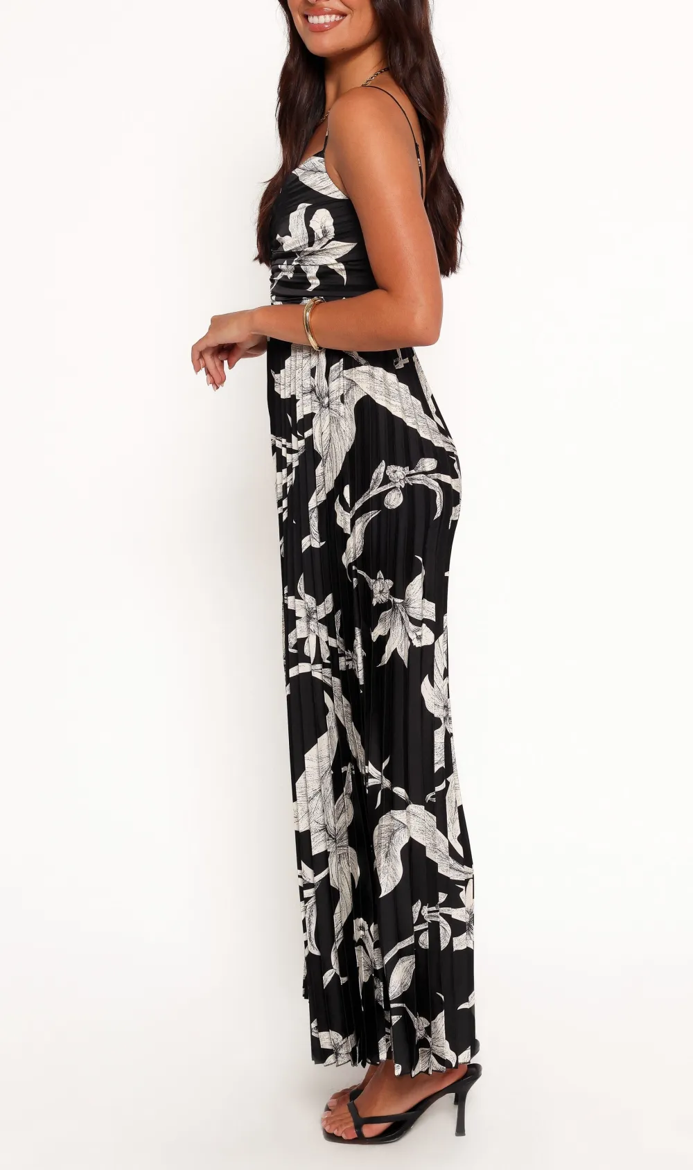V-Neck Sleeveless Floral Printed Jumpsuit