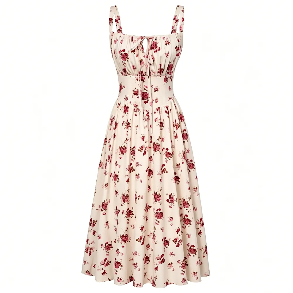 Women's Floral Corset Midi Sundress💞