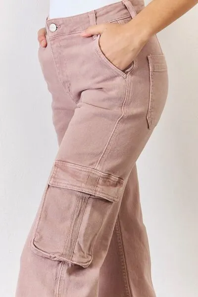 Elastic Waist Polished Denim Jeans