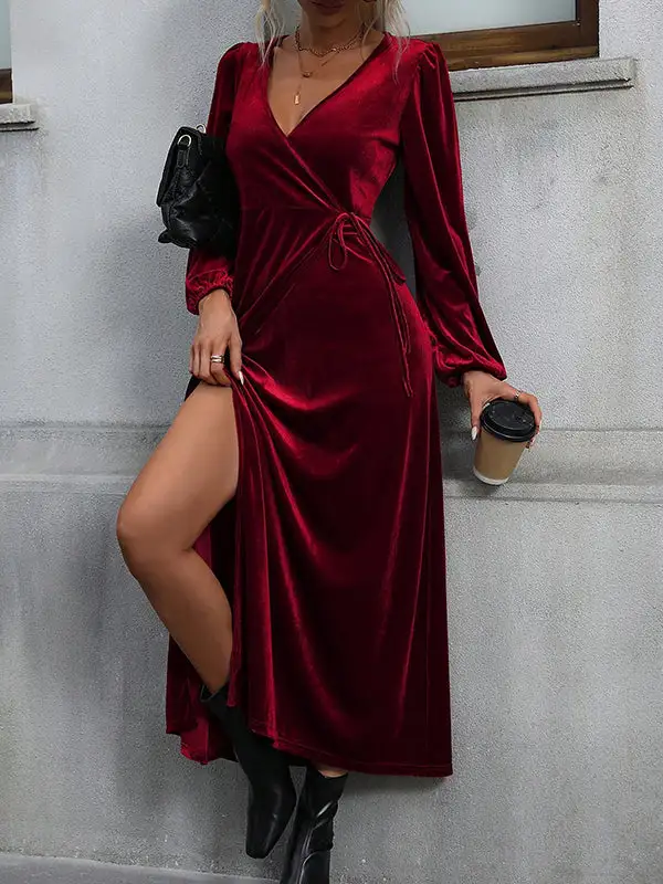 High Elasticity Neck Maxi Dress
