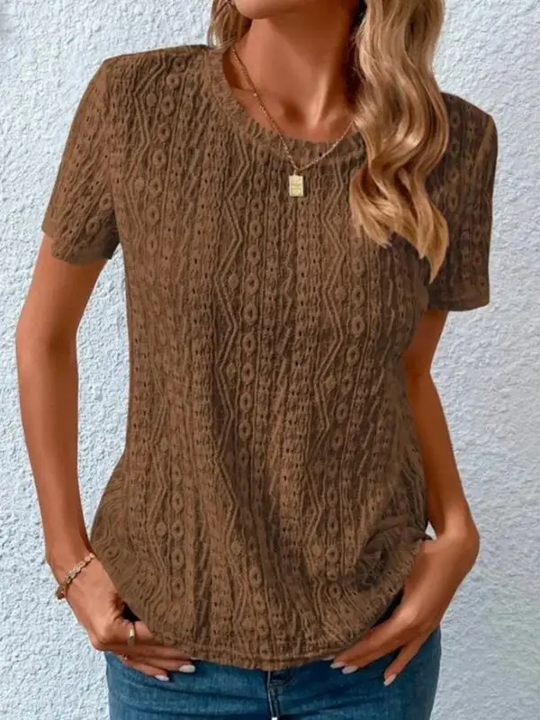 Modern Round-Neck Short-Sleeve T-Shirt