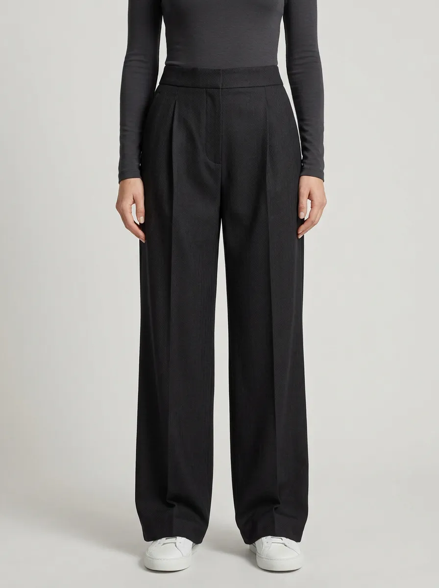 Simple Wide-Leg Pleated Women's Wide-Leg Pants