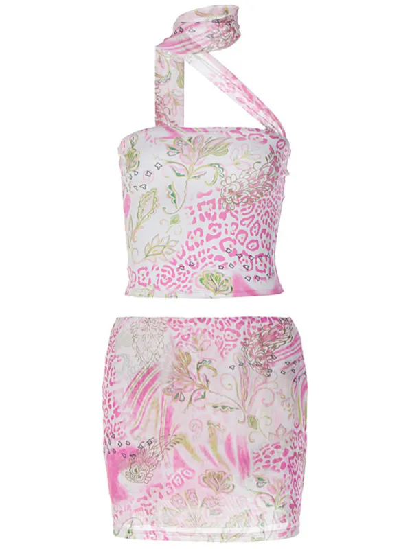 Halter Printed Coordinated Set