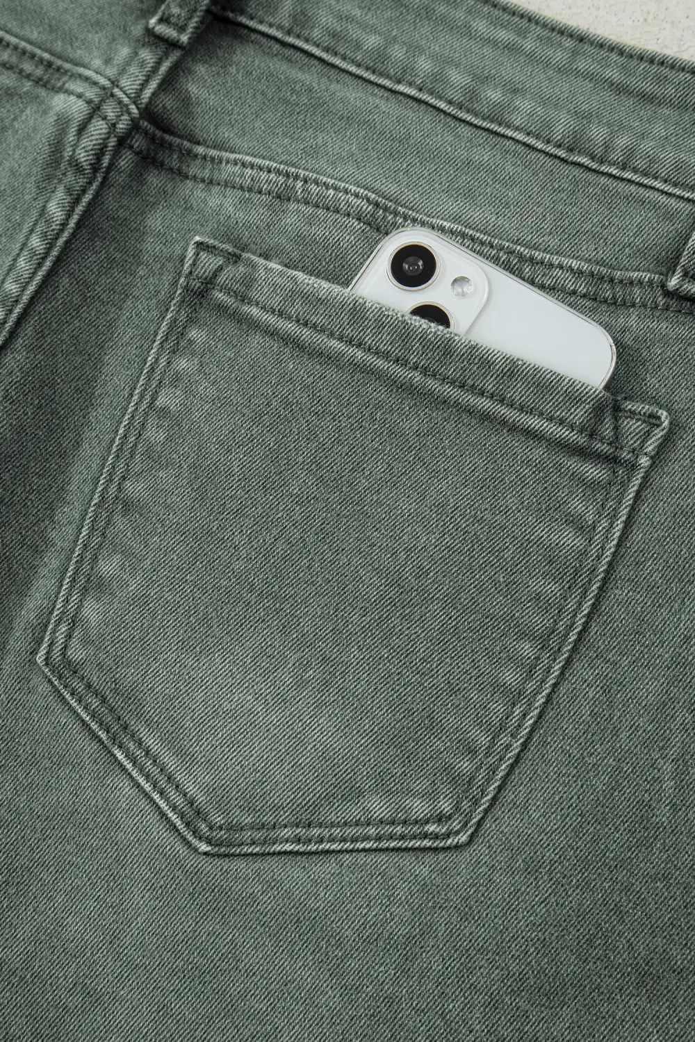 Washed Wide Leg Distressed Denim Jeans