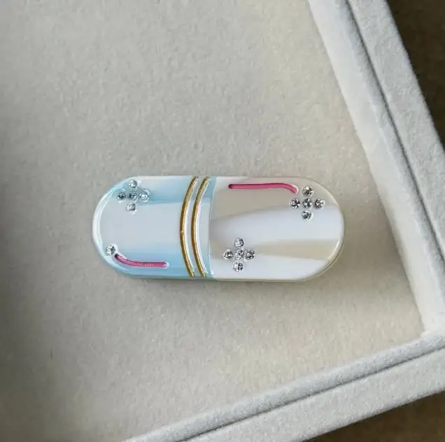 Pill Inspired Capsule Small Hair Clip