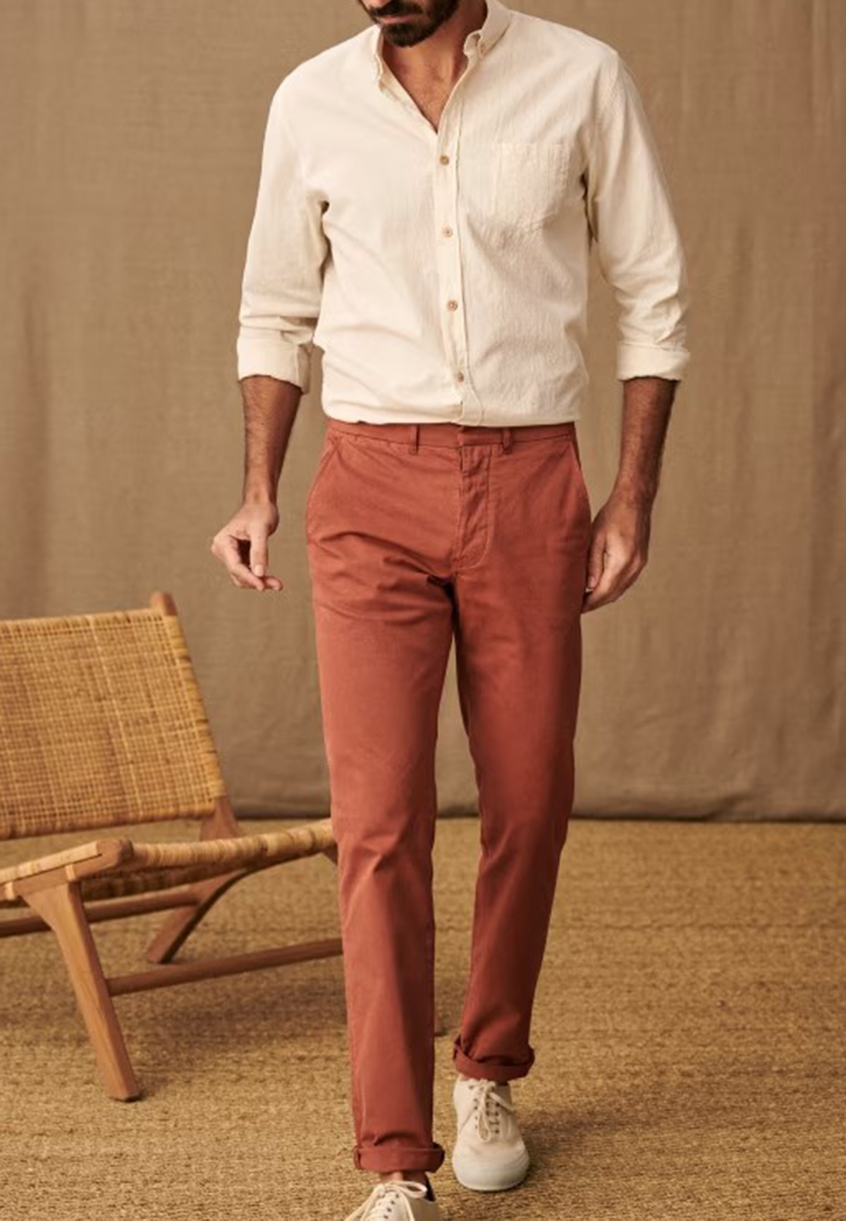 Cotton Linen Charlie Shirt-Beige