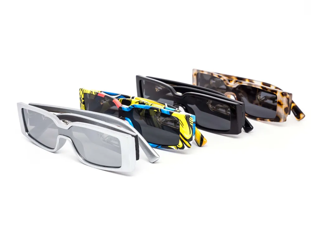 12-Pack Chunky Cat-Eye Rectangle Assorted Sunglasses
