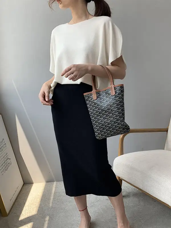 Off Shoulder Half Sleeve Relaxed Fit Pullover Sweater