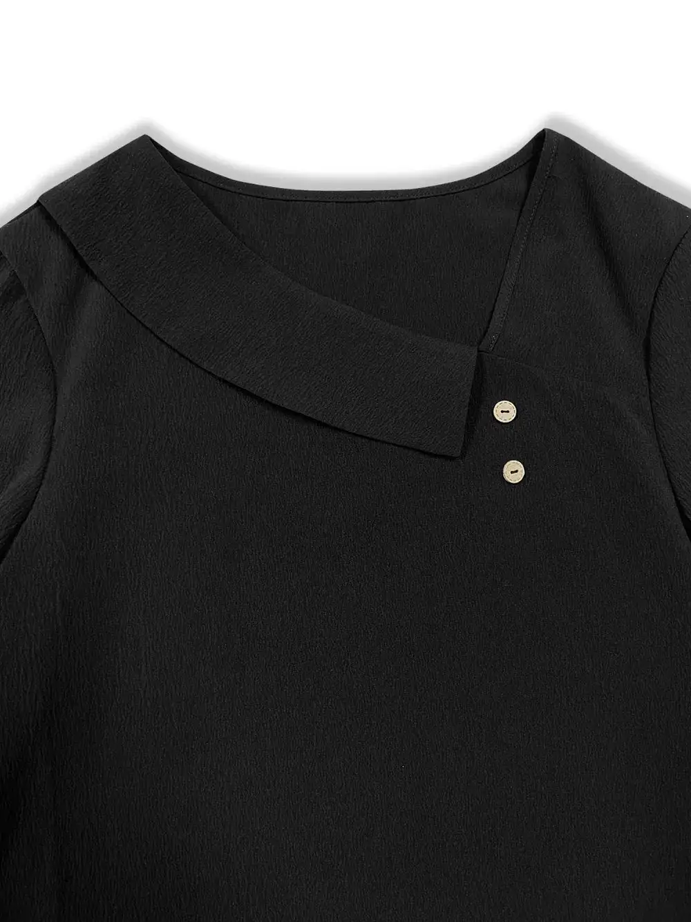 Draped V-Neck Ruffle Trim Blouse