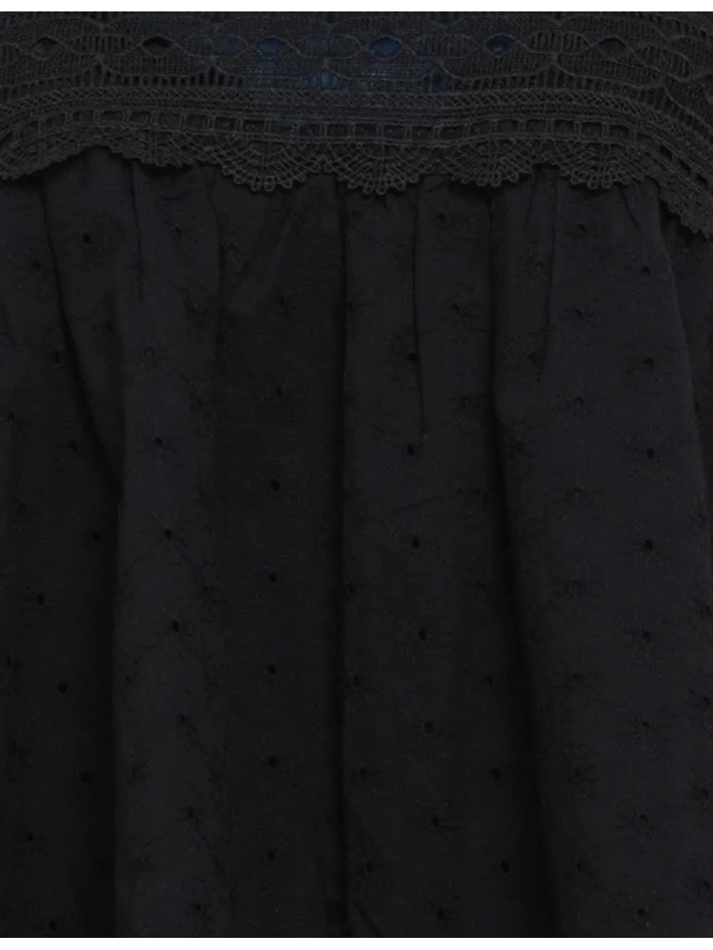 Chic Lace Embroidery Trim Sleeveless Babydoll Top