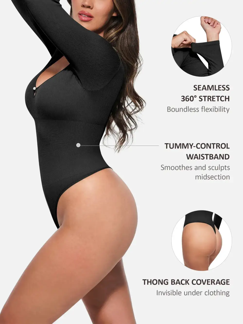 Seamless Ribbed Shaping Bodysuit