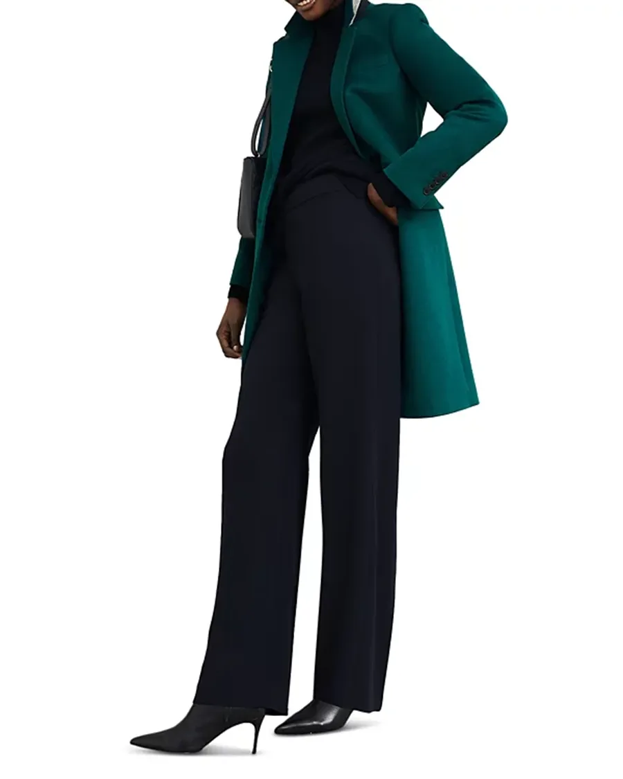 Flap Pockets at Front Wool Coat