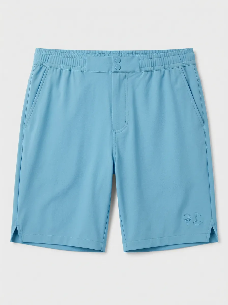 Clean Flag-Motif Golf Athletic Shorts
