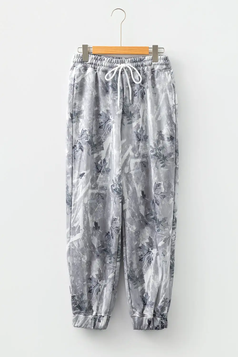 High-Waist Drawstring Elastic-Waist Camouflage Jogger Pants