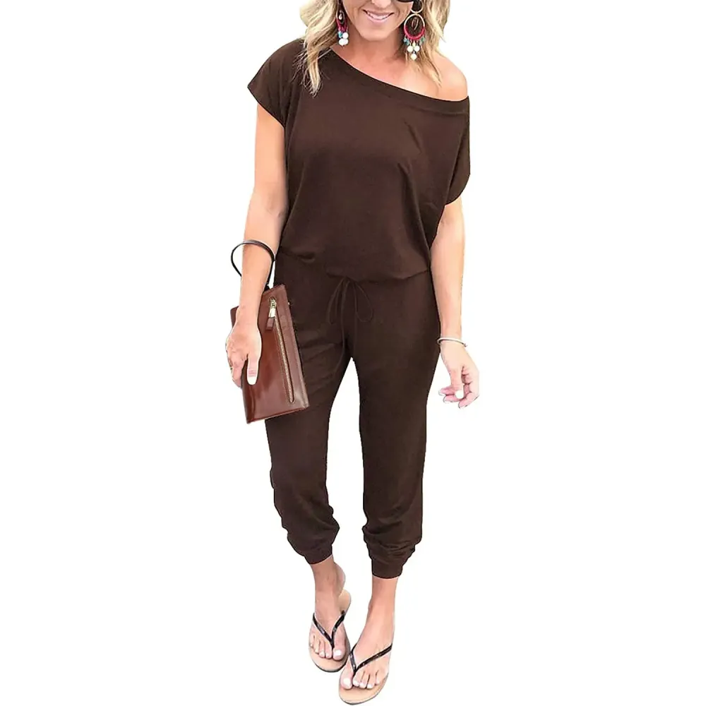 Women's EasyBreezy Off-Shoulder Jumpsuit – Adjustable Elastic Waist