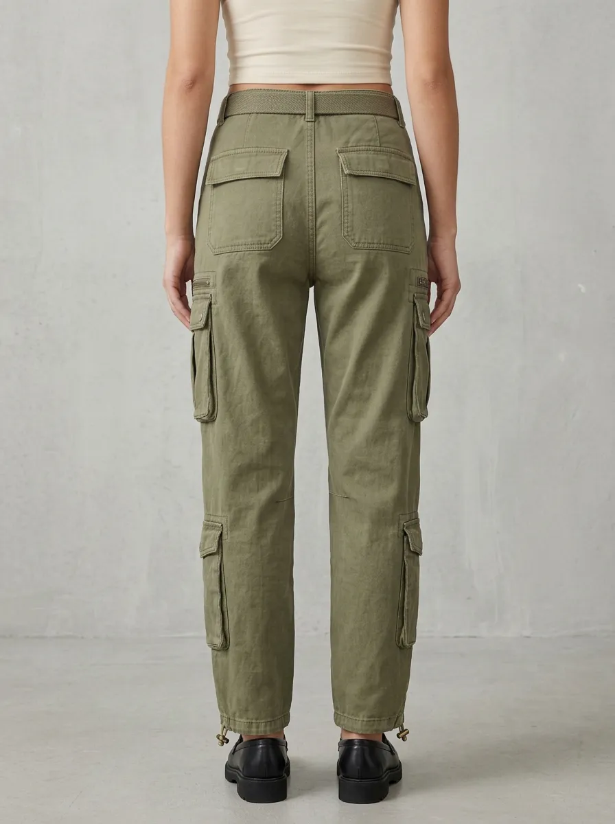 Functional Utility Style Multi Pocket Design Women's Multi Pocket Cargo Pants