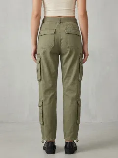 Functional Utility Style Multi Pocket Design Women's Multi Pocket Cargo Pants