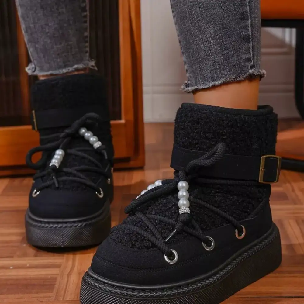 Refined Lace Up Platform Boots