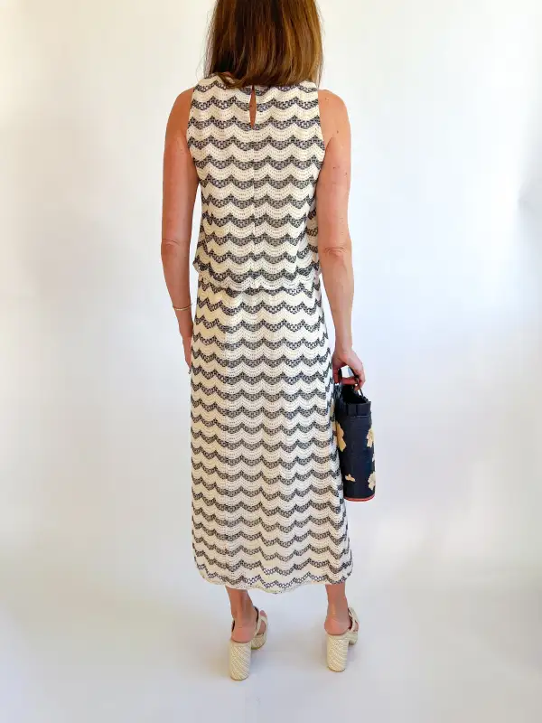 Striped Lace Top And Skirt Set