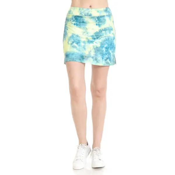 Silky Active Skort with Side Slit - Lime Sherbet Tie Dye