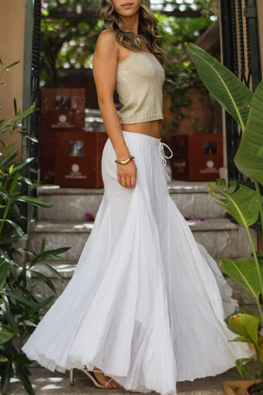 Gold Knitted Camisole Top