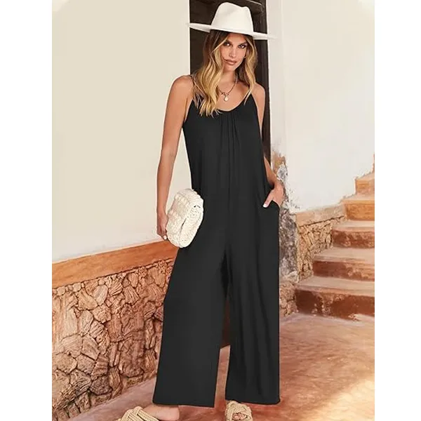 Plus-Size Fashion — Wide-Leg Suspender Jumpsuit