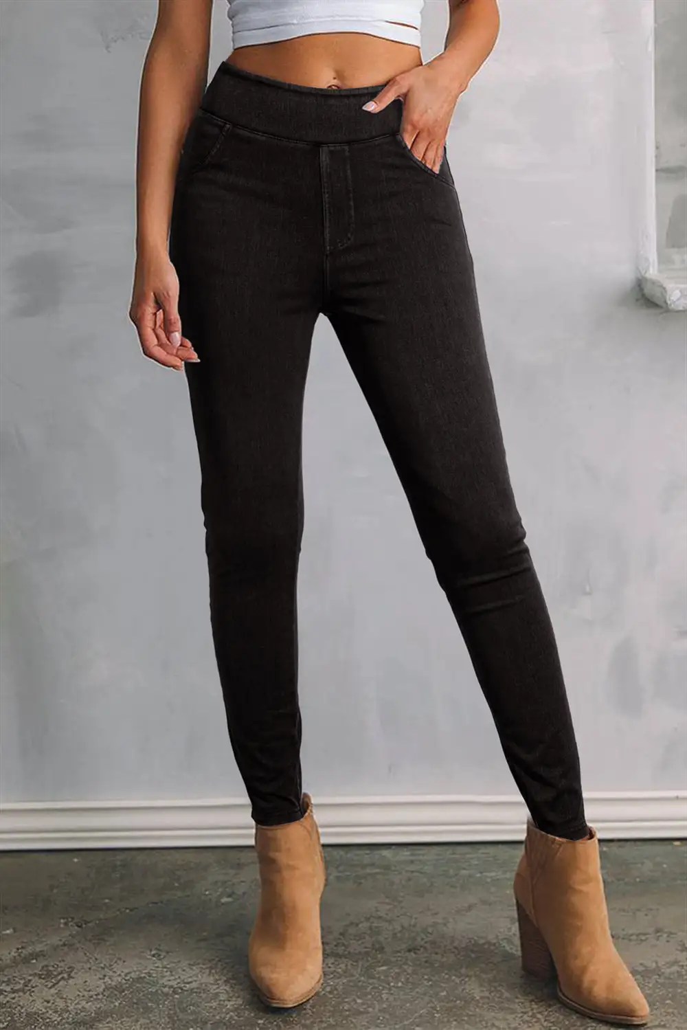 Stretch Denim Pocket Leggings
