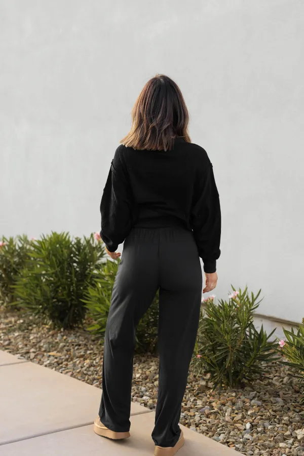 Wide-Leg Drawstring Everyday Pants
