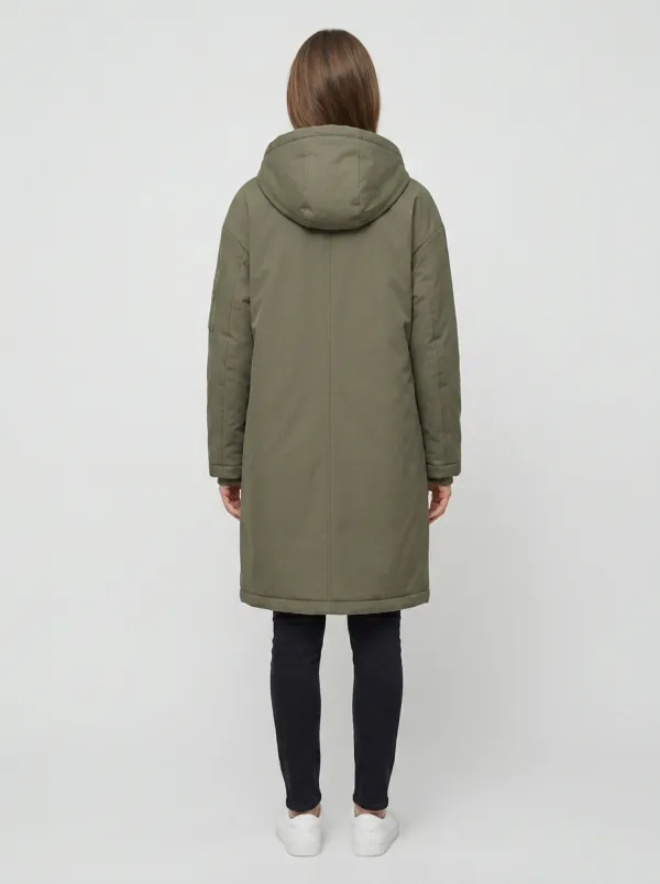 Practical Utility Hooded Long Parka Jacket