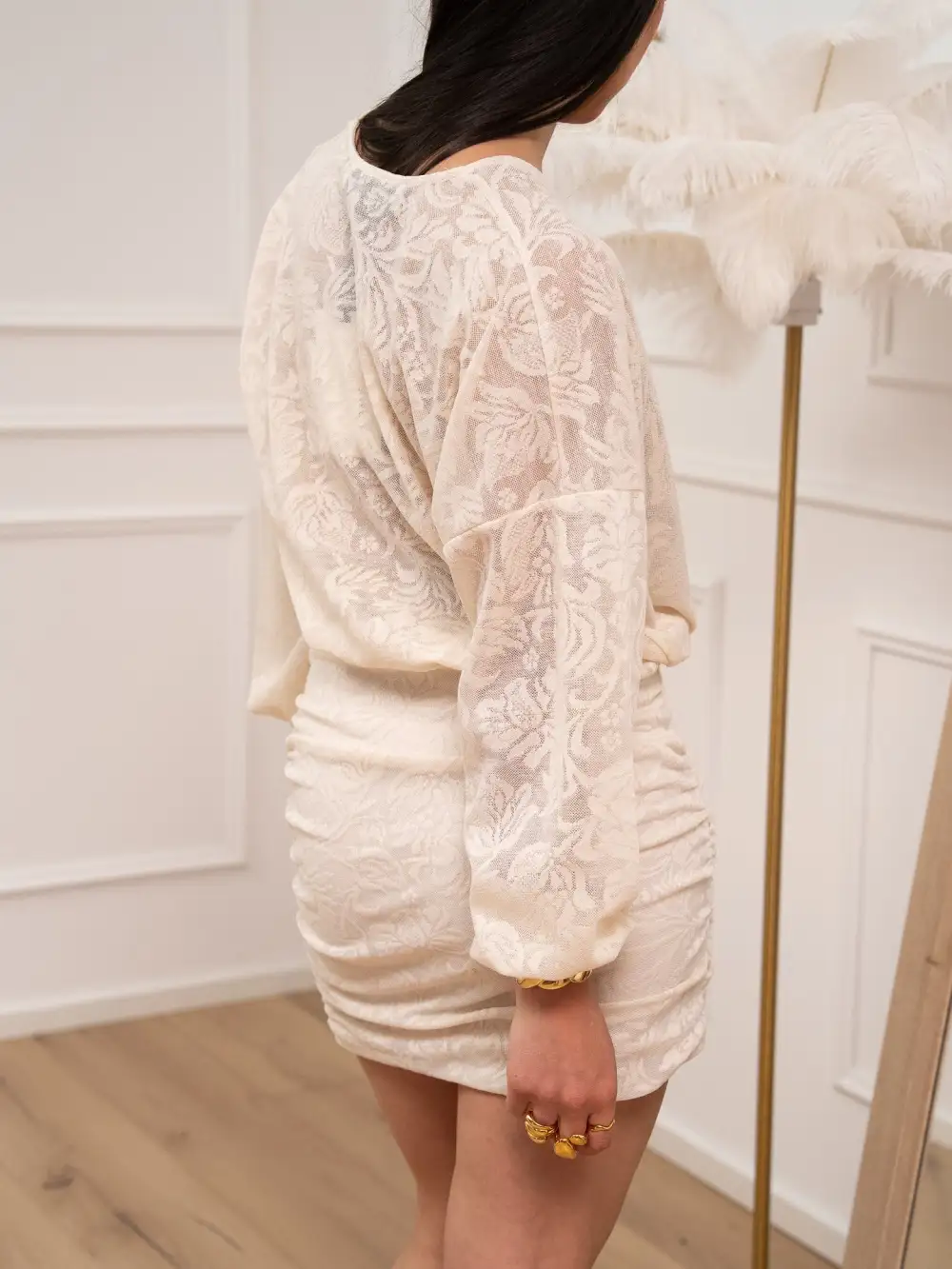 Mini Mini V Neck Cotton Skirt