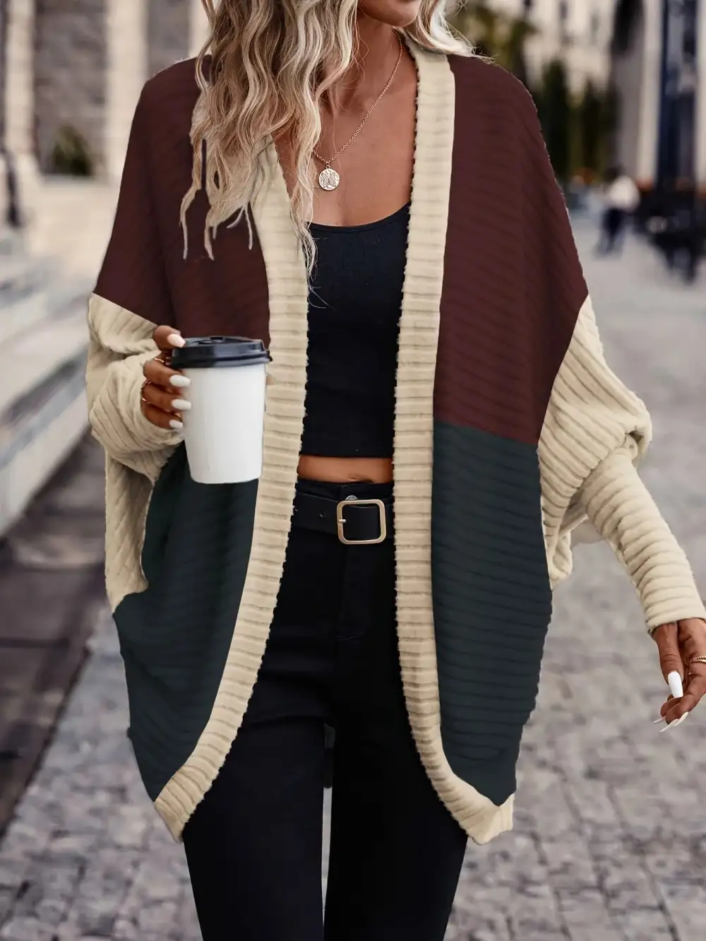 Batwing Sleeve Loose Cardigan