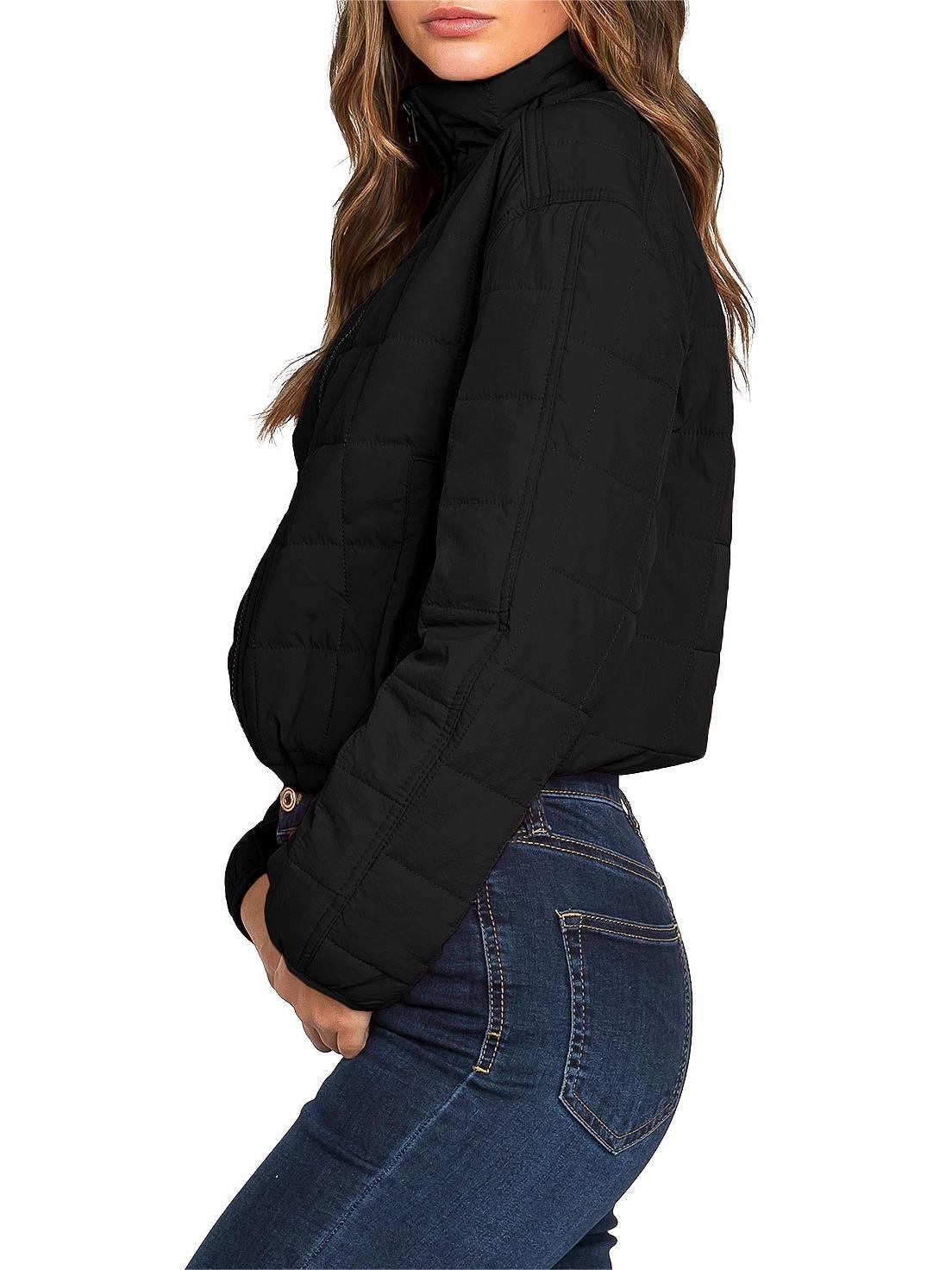 Bright Orange Puffer Crop Jacket