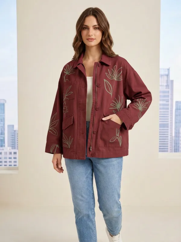 Women's Botanical Floral Printed Jacket