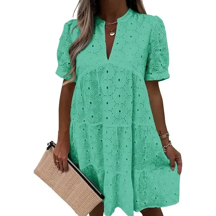 Women’s Flowy Lace V-Neck Dress