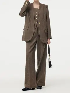 Washable Wool Women Full Length Pants