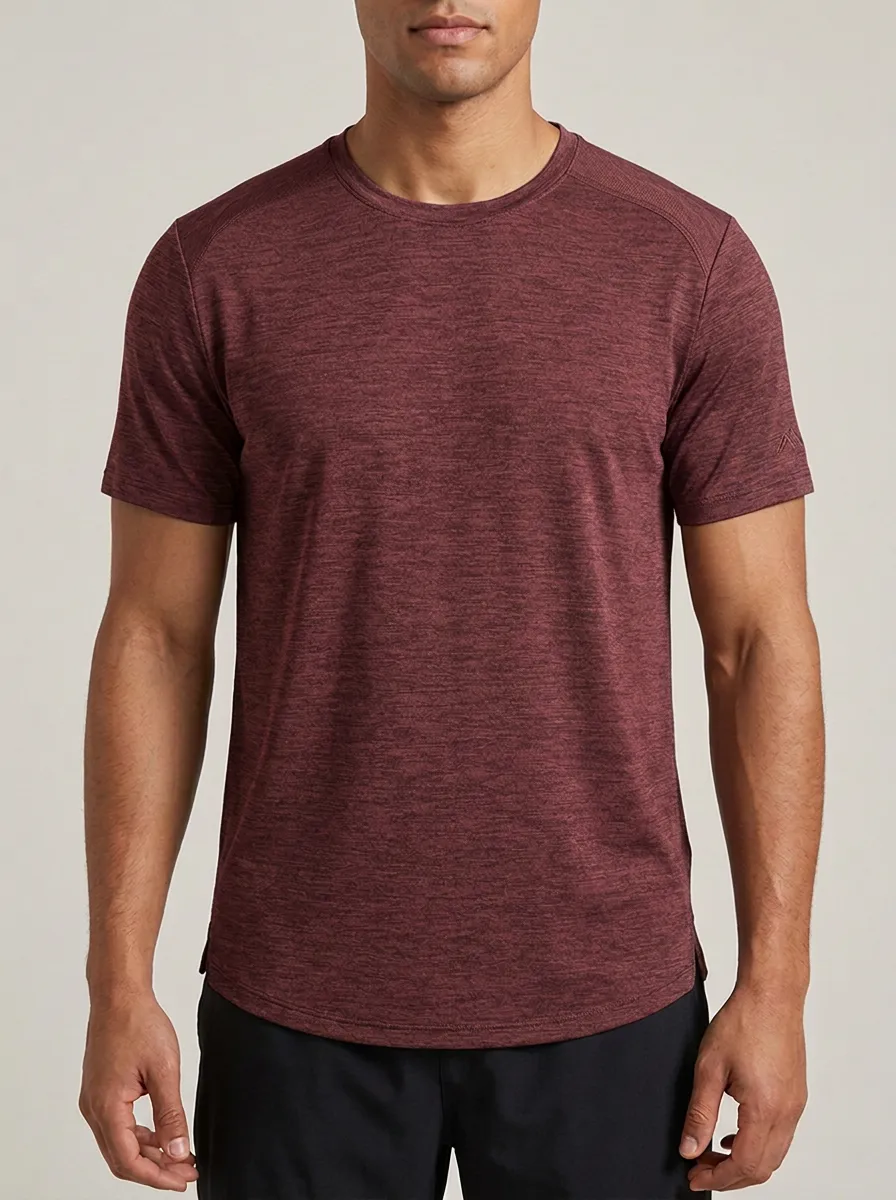 Men's Performance Emblem Athletic Raglan Sport Crewneck T-Shirt