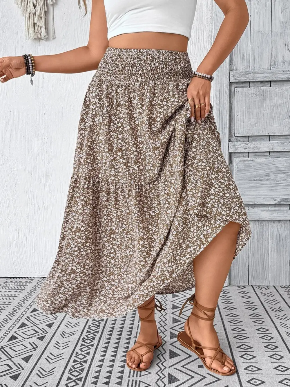 Relaxed Printed Floral Skirt
