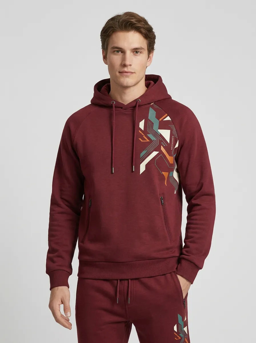 Men's Charcoal Zip Pocket Hoodie and Jogger Set