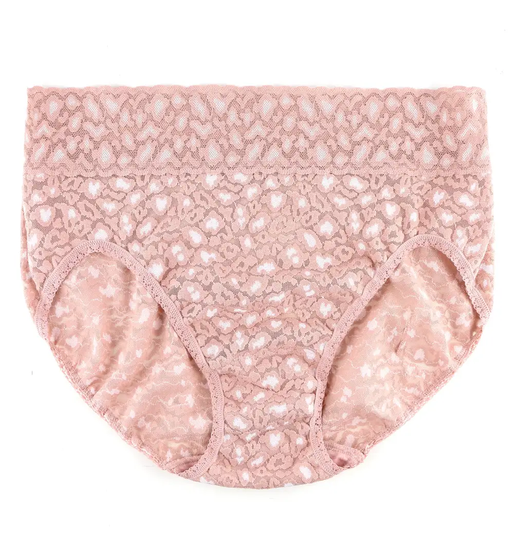 Classic High-Waist Stretch-Lace Leopard-Print French Brief Panty