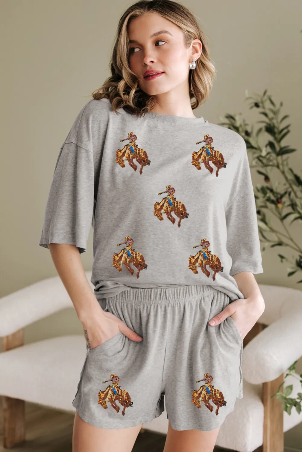 Sleeve Shorts Relaxed Shorts Lounge Set Layer
