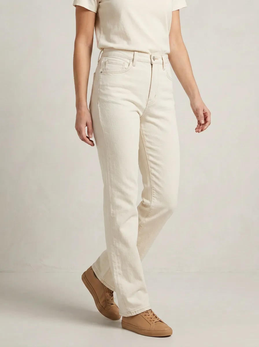 Versatile-Essential Straight-Leg Denim Jeans
