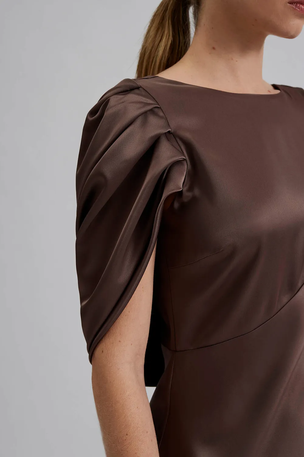 Back Drape Sleeveless Maxi Dress