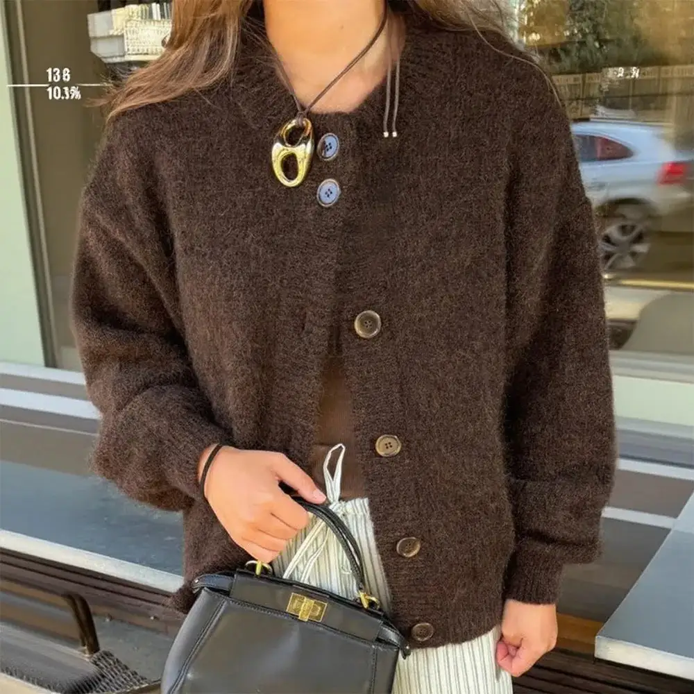 Medium-Length Cable Knit Jacket