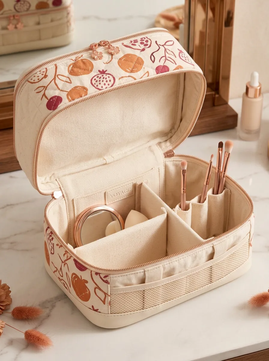 Fruit Pomegranate Pattern Printed Makeup Bag