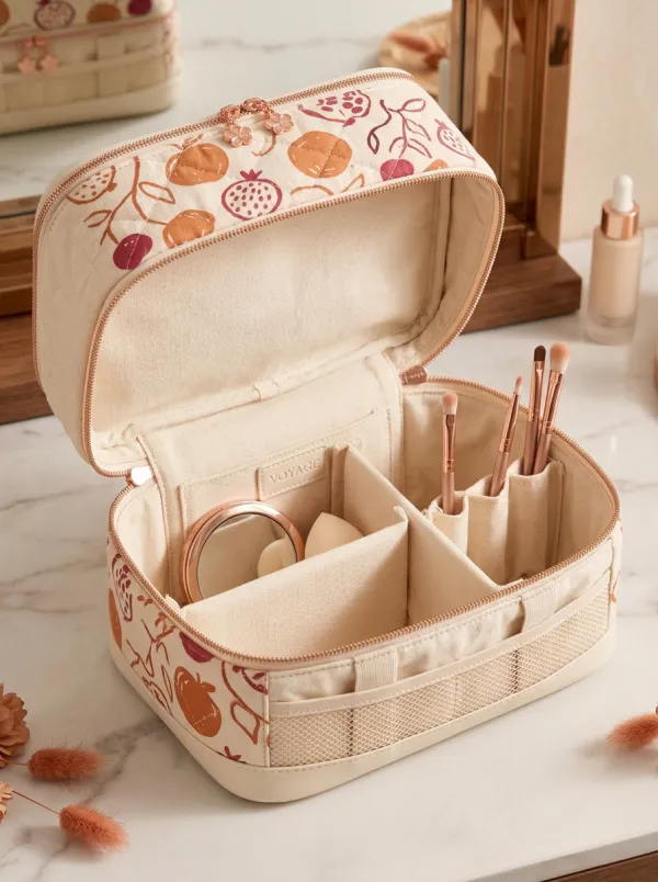 Fruit Pomegranate Pattern Printed Makeup Bag